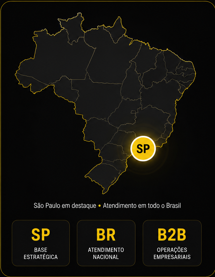 Mapa do Brasil com São Paulo em destaque - T2MLOG